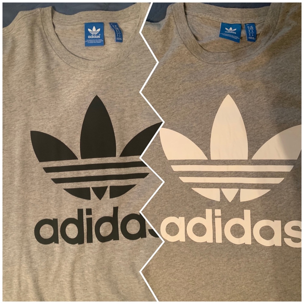 2 ADIDAS ORIGINALS GREY SHIRTS NEW CONDITIONS